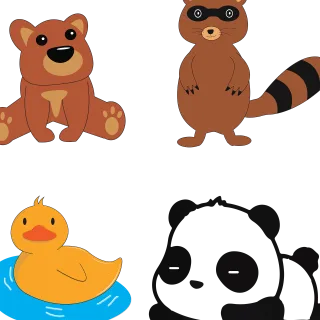 Animals Panda Fox Stickdatei