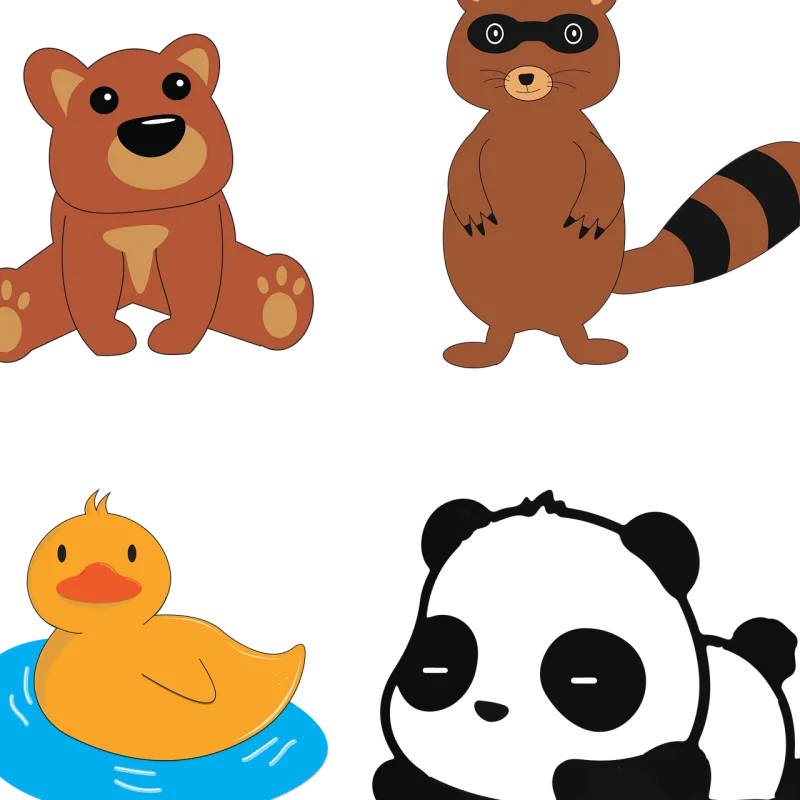 Animals Panda Fox Stickdatei – Tiere