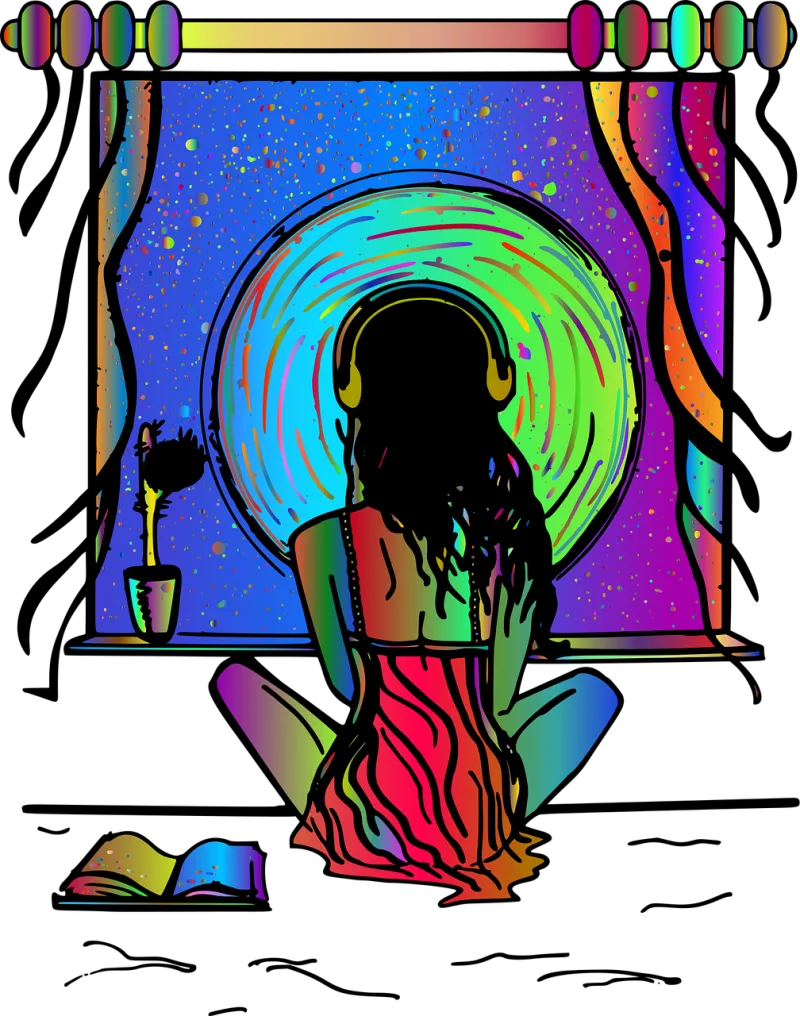Woman Girl Music Stickdatei – Musik