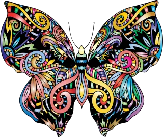 Butterfly Zentangle Mandala Stickdatei