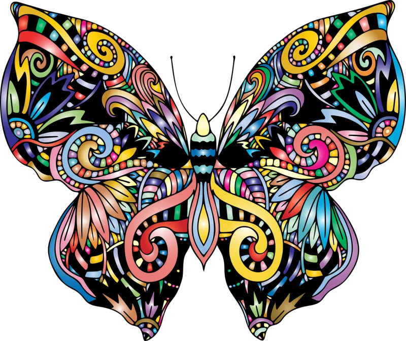 Butterfly Zentangle Mandala Stickdatei – Kinder