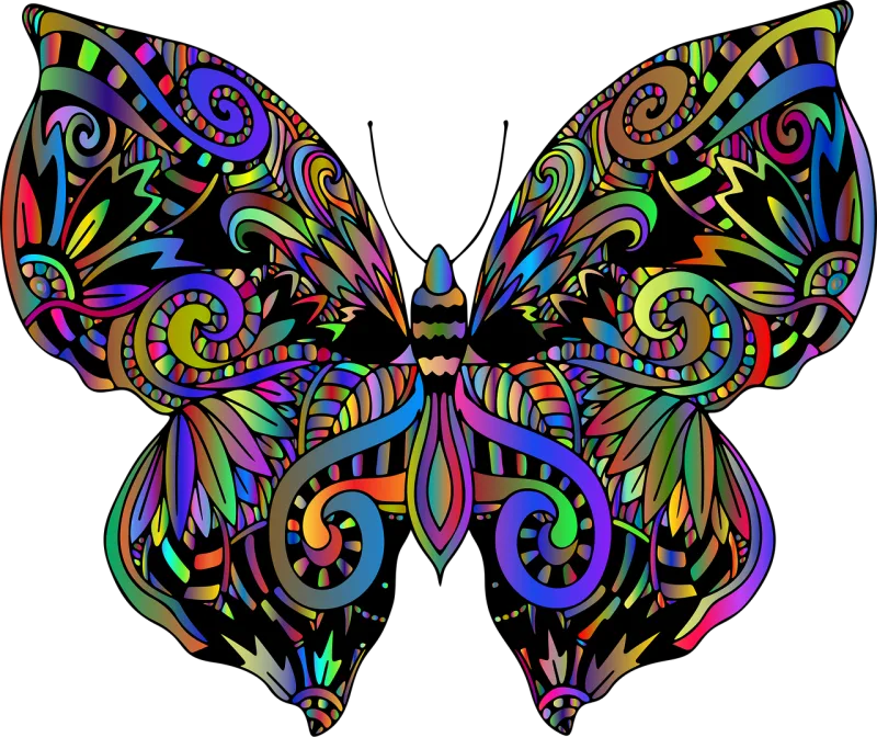 Butterfly Zentangle Mandala Stickdatei – Tiere