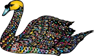 Swan Zentangle Mandala Stickdatei