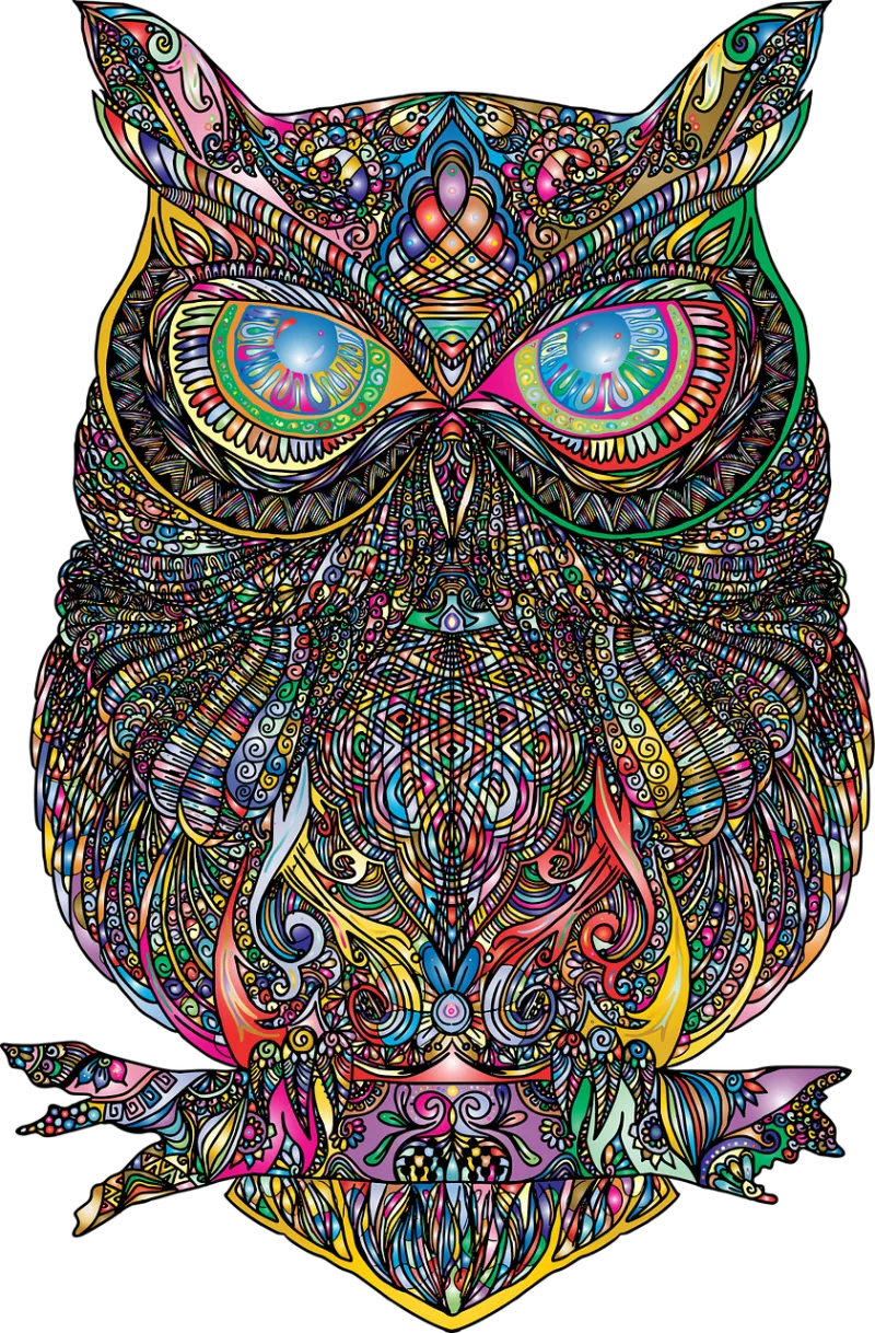 Owl Zentangle Nature Stickdatei – Tiere