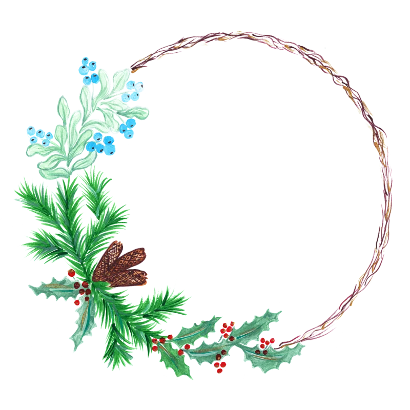 Christmas Wreath Mistletoe Stickdatei – Weihnachten