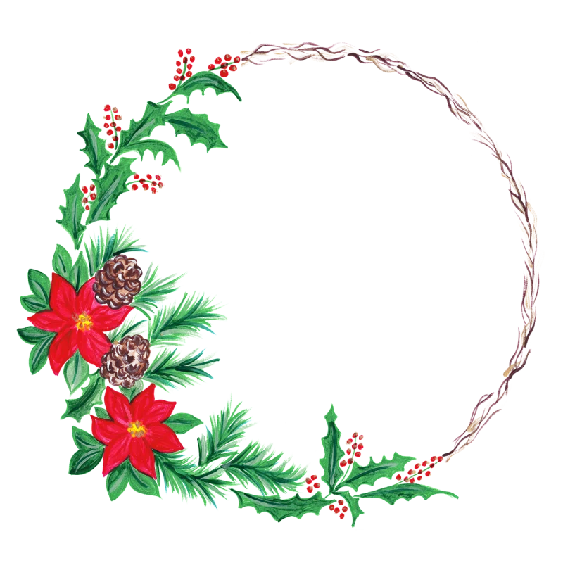 Christmas Wreath Poinsettia Stickdatei – Weihnachten