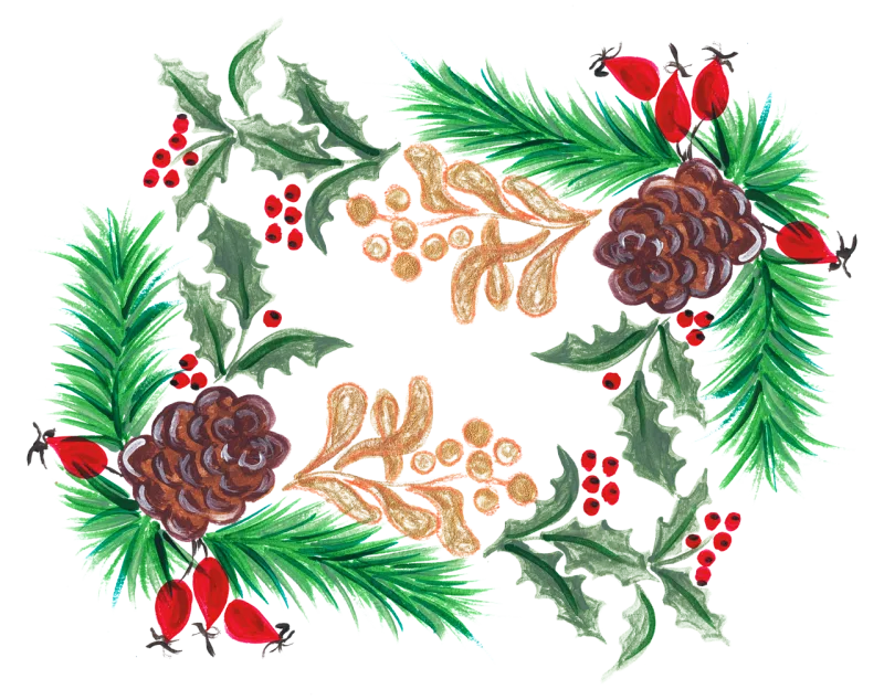Christmas Design Wreath Stickdatei – Weihnachten