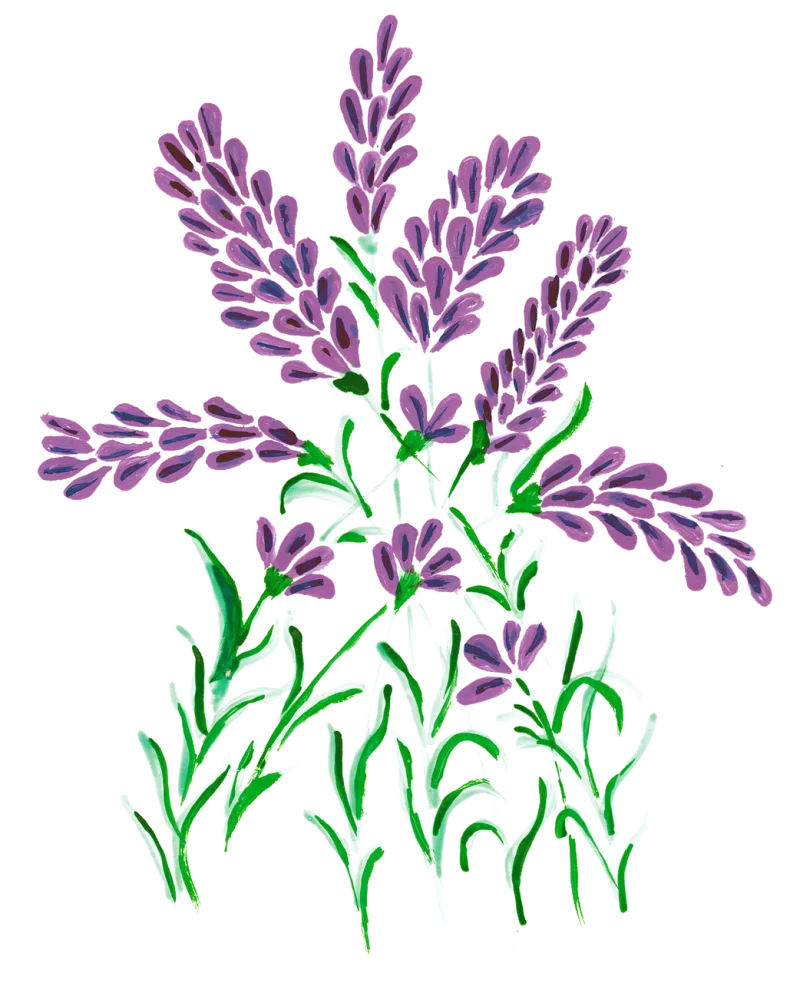 Lavender Watercolor Flower Stickdatei – Blumen