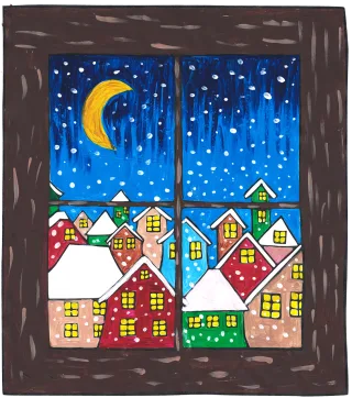 Window House Watercolor Stickdatei
