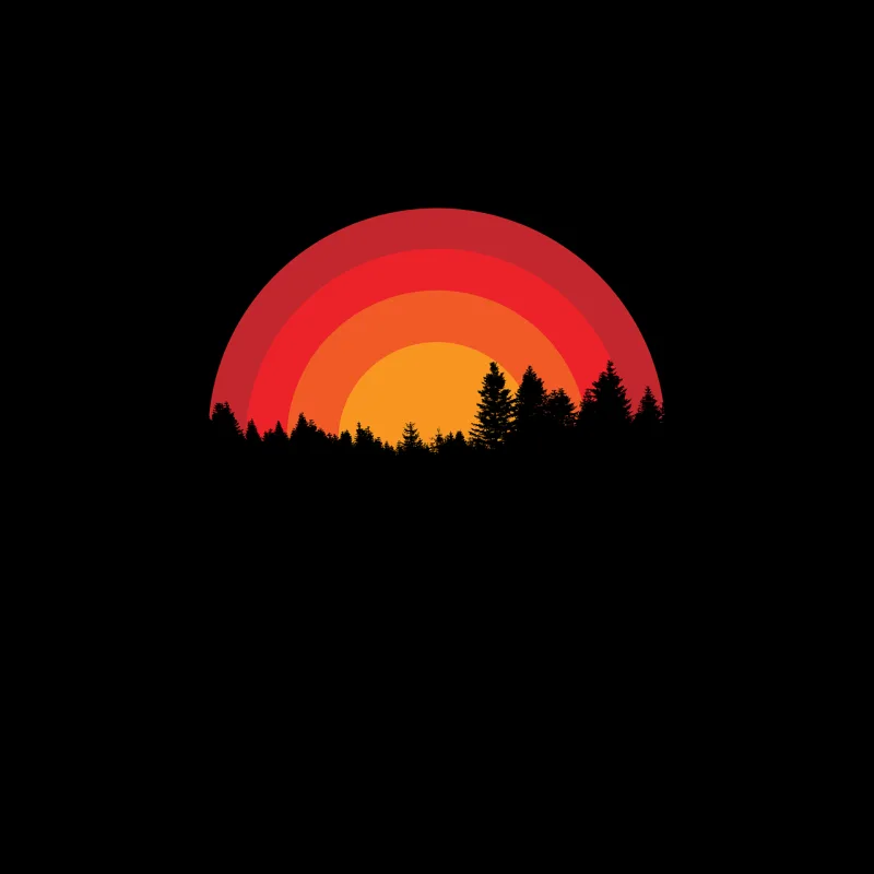 Sunset Forest Trees Stickdatei – Natur