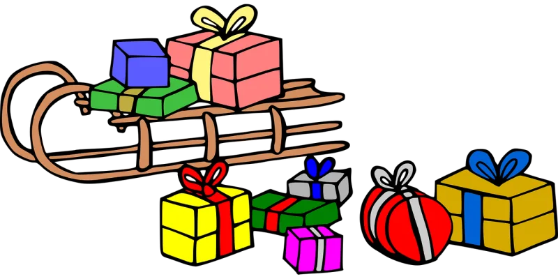 Sleigh Christmas gifts Christmas presents Stickdatei – Weihnachten