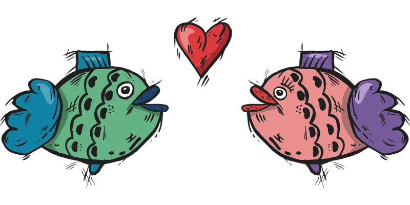 Love Fish Heart Stickdatei – Herzen & Liebe
