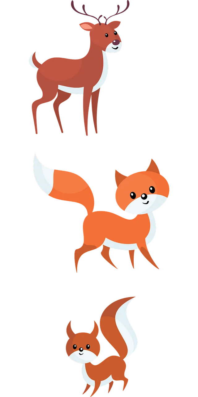 Foxes Nature Deer Stickdatei – Tiere