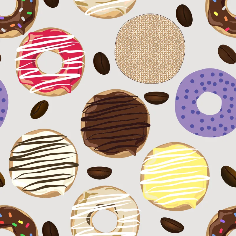 Donut pattern Donut background Doughnut pattern Stickdatei – Essen & Trinken