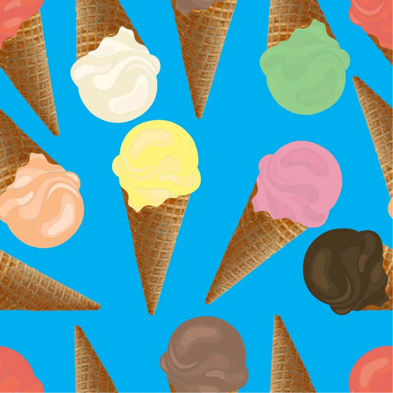 Ice cream pattern Ice cream background Seamless Stickdatei – Essen & Trinken