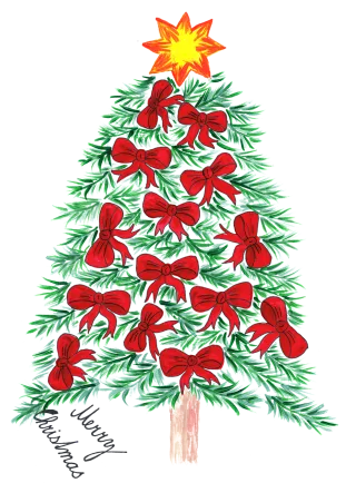 Christmas tree Bow Star Stickdatei