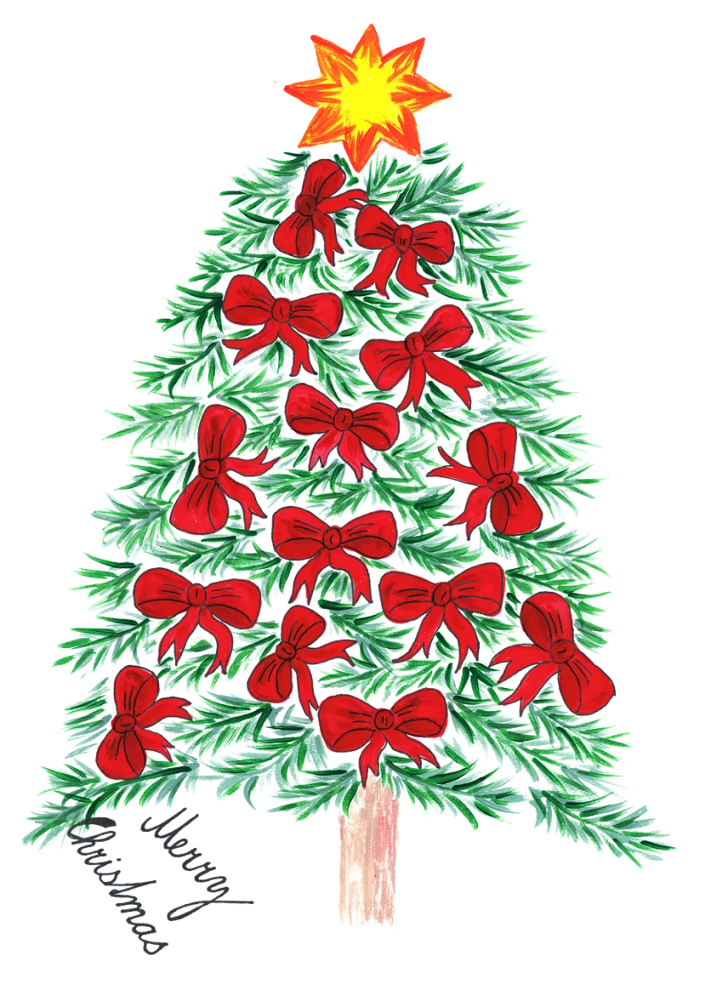 Christmas tree Bow Star Stickdatei – Weihnachten
