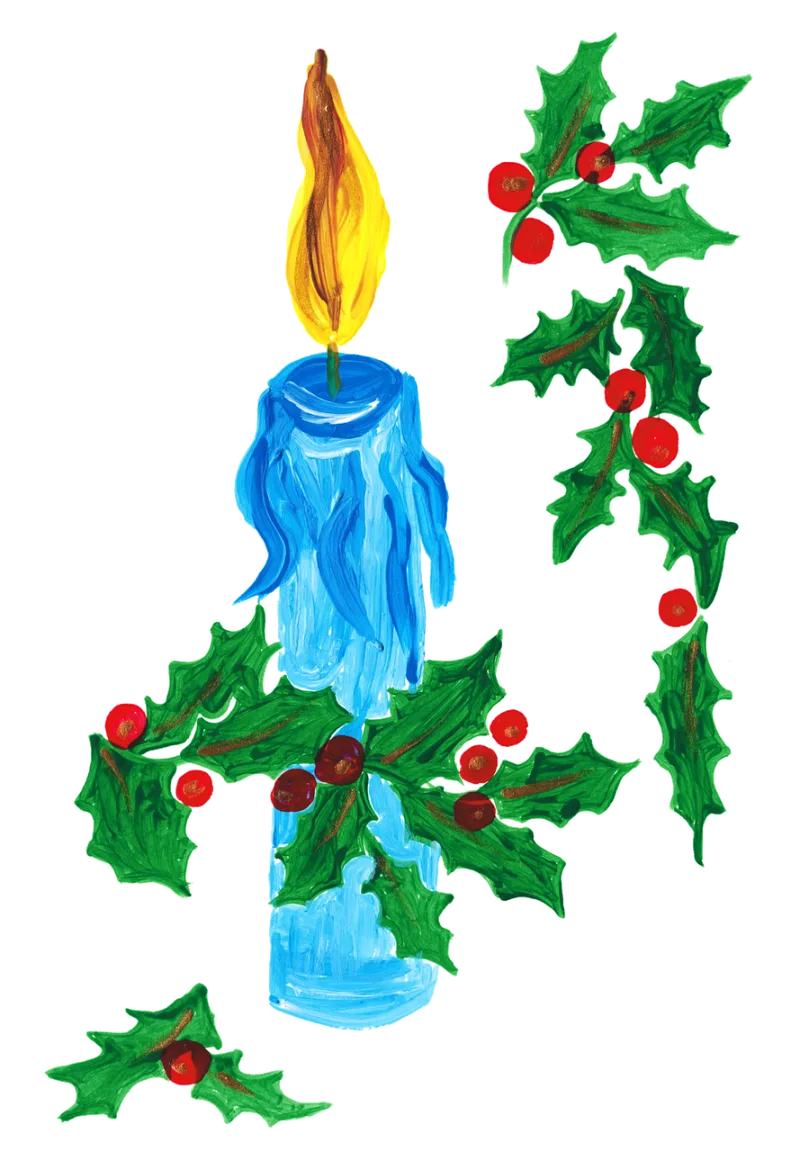 Candle Holly Christmas Stickdatei – Weihnachten
