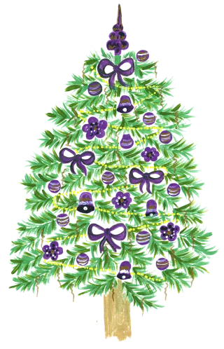 Christmas Christmas tree Watercolor painting Stickdatei