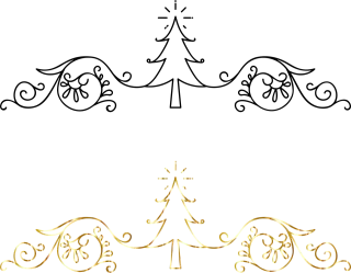 Christmas tree Divider Line art Stickdatei