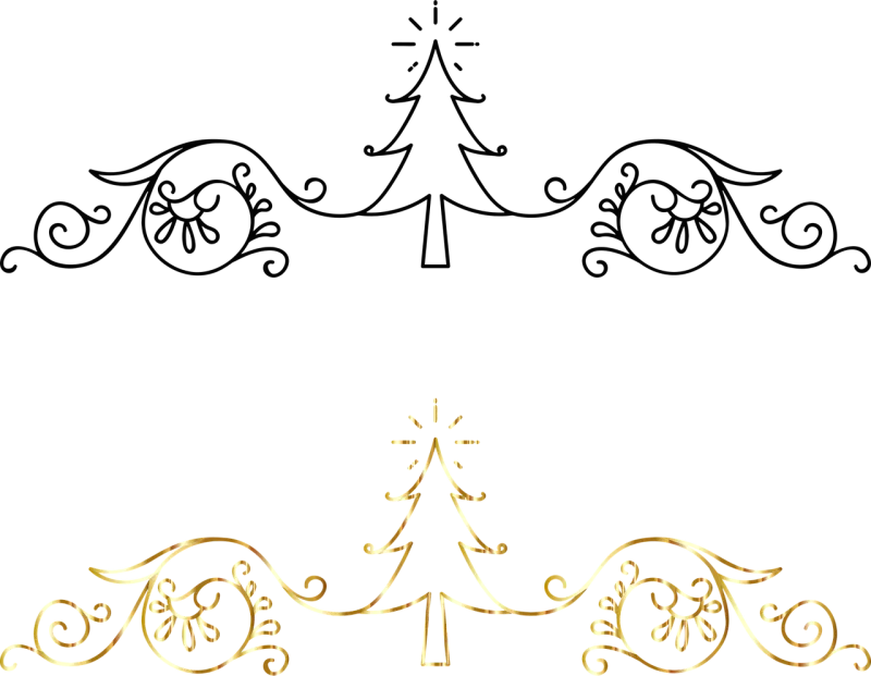 Christmas tree Divider Line art Stickdatei – Weihnachten
