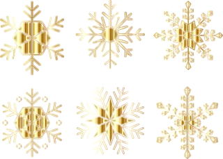 Snowflakes Gold Nature Stickdatei