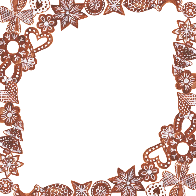 Gingerbread Christmas Frame Stickdatei – Weihnachten