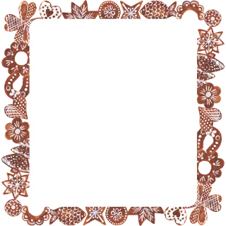 Gingerbread Christmas Frame Stickdatei