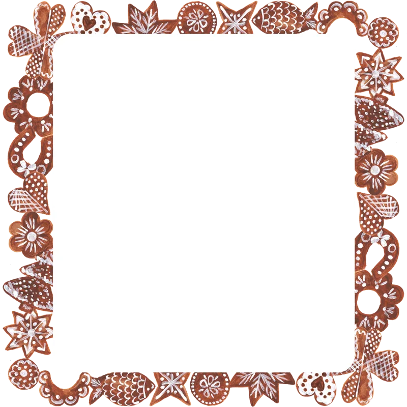 Gingerbread Christmas Frame Stickdatei – Weihnachten