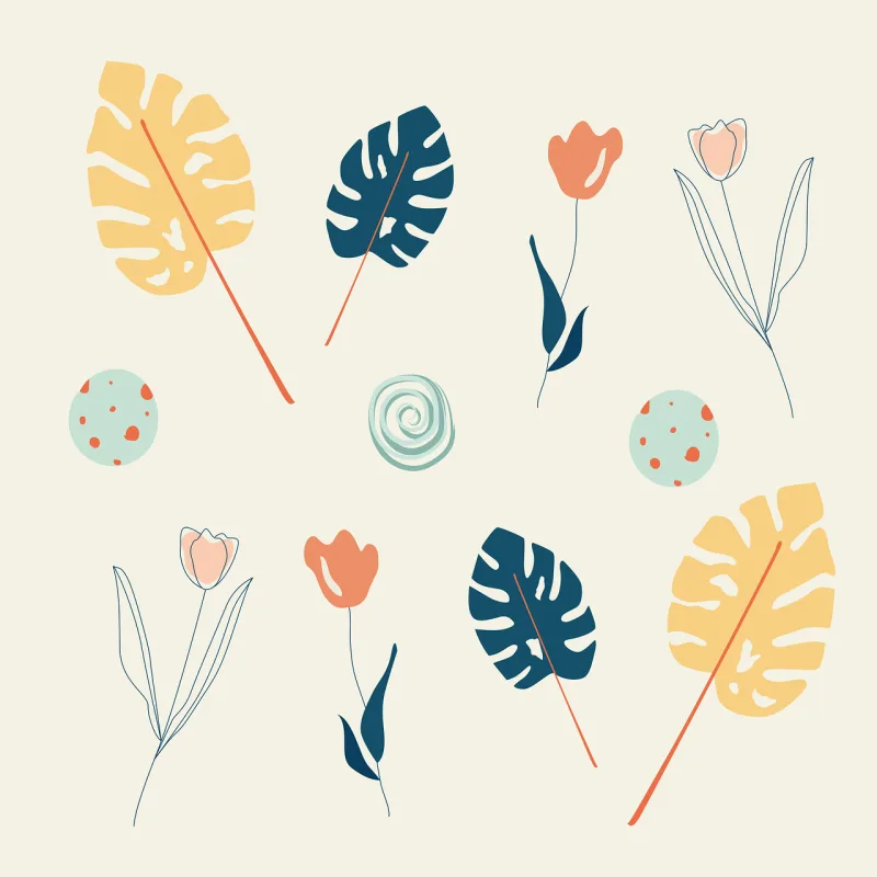 Pattern Leaf pattern Flower wallpaper Stickdatei – Natur