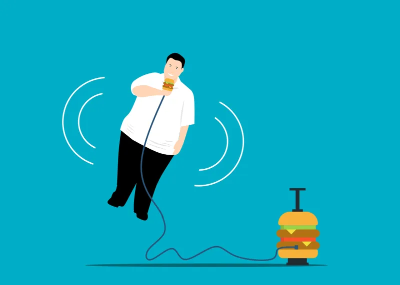 Fast food Unhealthy Man Stickdatei – Kinder