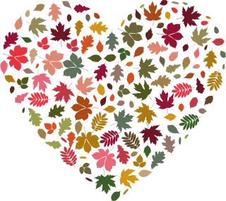 Autumn Leaves Heart Stickdatei – Natur