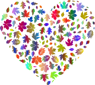 Autumn Leaves Heart Stickdatei