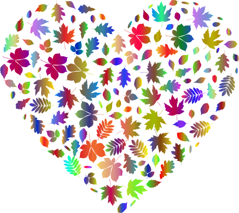 Autumn Leaves Heart Stickdatei – Kinder