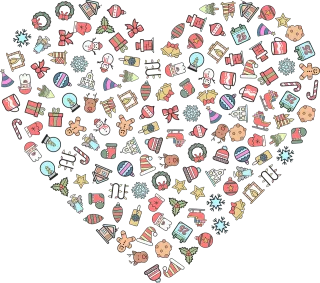 Christmas Icons Heart Stickdatei