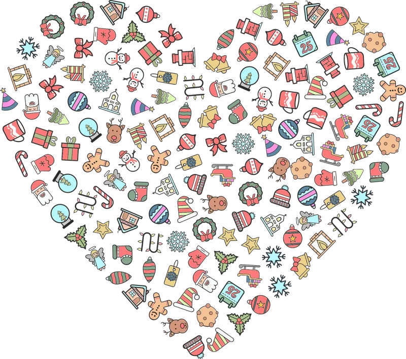 Christmas Icons Heart Stickdatei – Herzen & Liebe