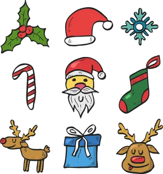 Christmas Holiday Drawing Stickdatei