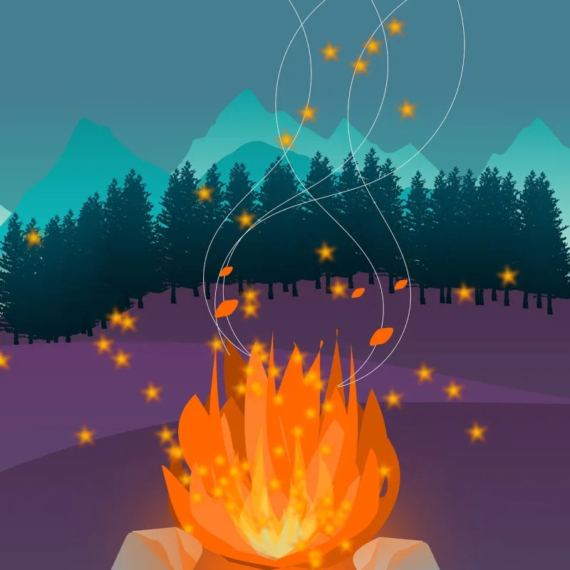 Bonfire Flame Fire Stickdatei – Natur