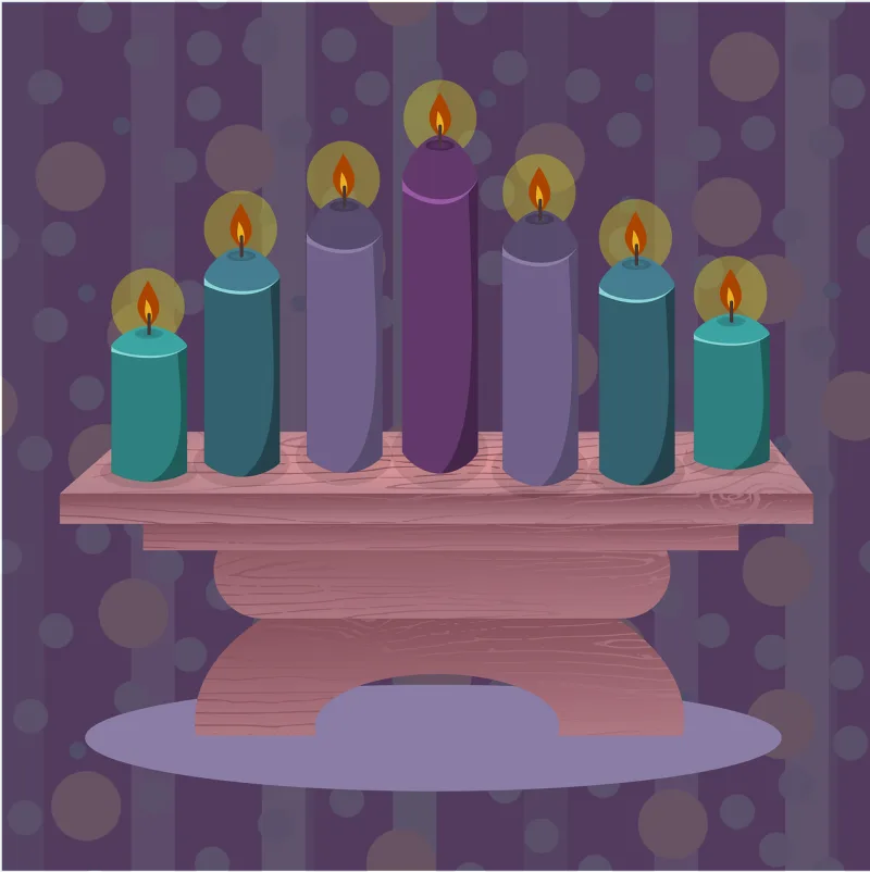 Kinara Hanukkah Candles Stickdatei – Weihnachten