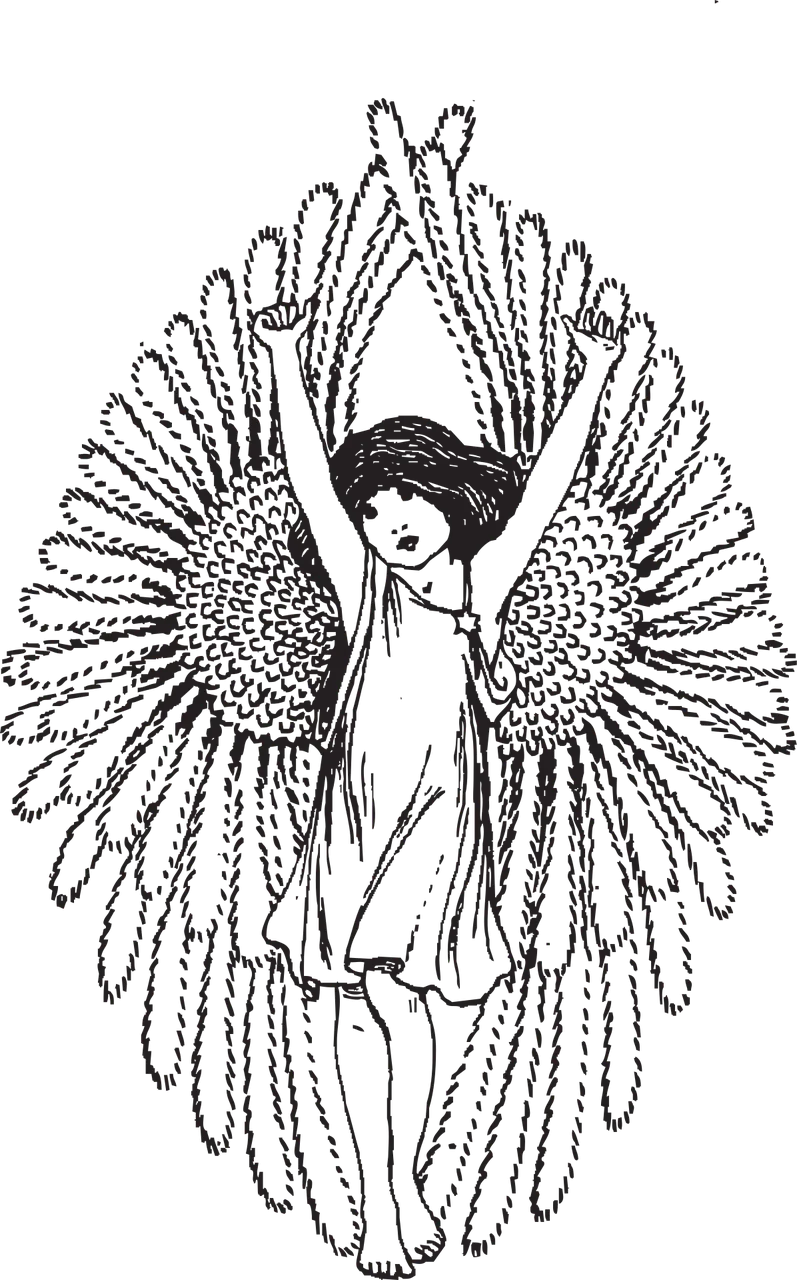 Flower girl Vintage drawing Girl with flowers Stickdatei – Blumen