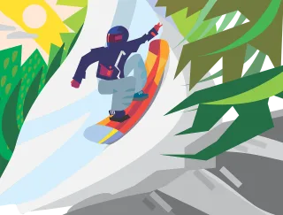 Snowboard Snowboarding Sunny Stickdatei