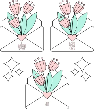 Sticker Emblem Beautiful flowers Stickdatei