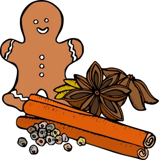 Gingerbread Cinnamon Star anise Stickdatei