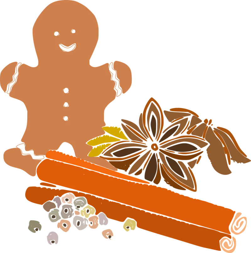 Gingerbread Gingerbreads Star anise Stickdatei – Weihnachten