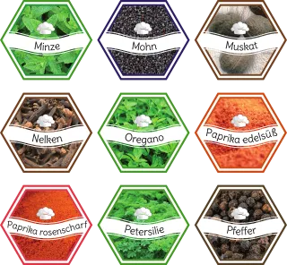Herbs Spices Label Stickdatei