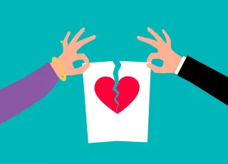 Divorce Breakup Apart Stickdatei – Herzen & Liebe