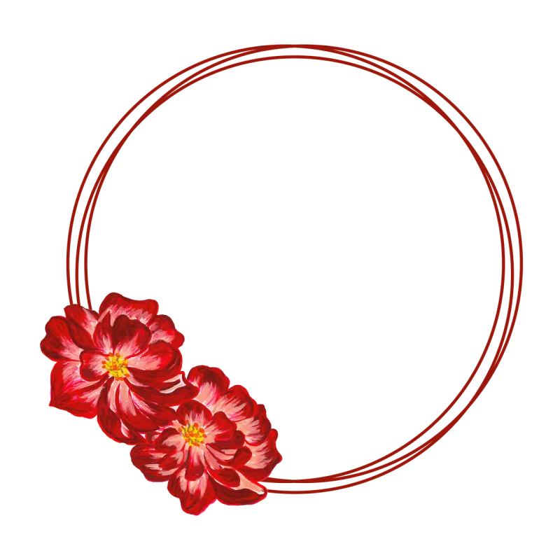 Wreath Roses Peony Stickdatei – Blumen