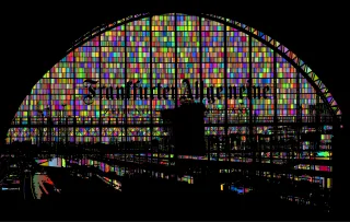 Train station Railroad Urban Stickdatei