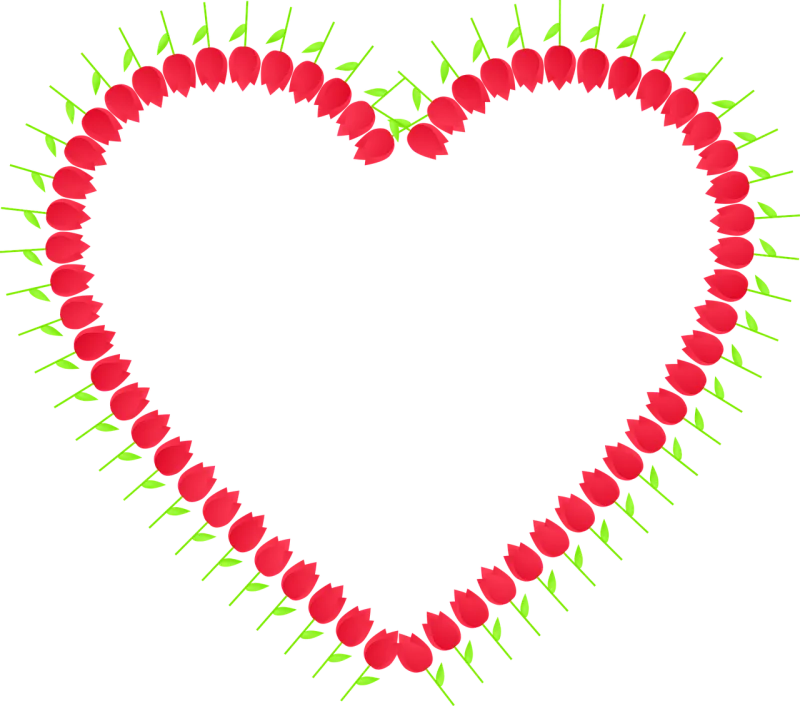 Tulips Heart Love Stickdatei – Blumen