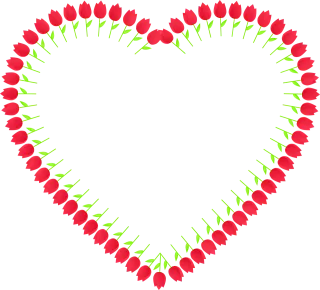 Tulips Heart Love Stickdatei – Blumen